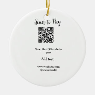 Scan to pay scan QR code add website email details Ceramic Tree Decoration