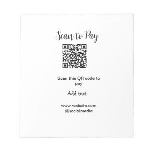Scan to pay scan QR code add website email details Notepad