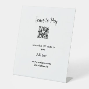 Scan to pay scan QR code add website email details Pedestal Sign