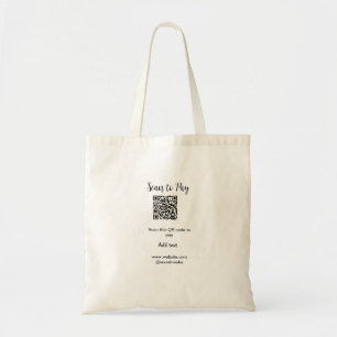 Scan to pay scan QR code add website email details Tote Bag