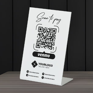 Scan to Pay Sign QR Code Venmo Payment