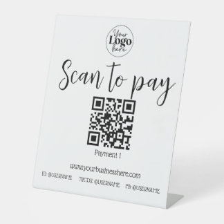 Scan to pay small business modern QR code Pedestal Sign