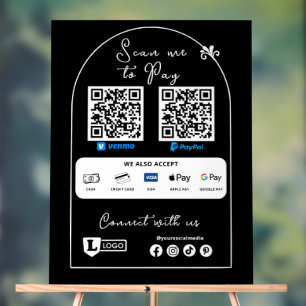 Scan To Pay Small Business Sign Logo QR Code