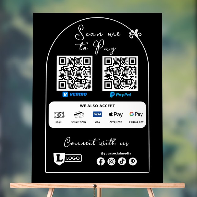 Scan To Pay Small Business Sign Logo QR Code (Neutral)