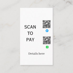 scan to pay venmo cashapp QR code details here nam Business Card