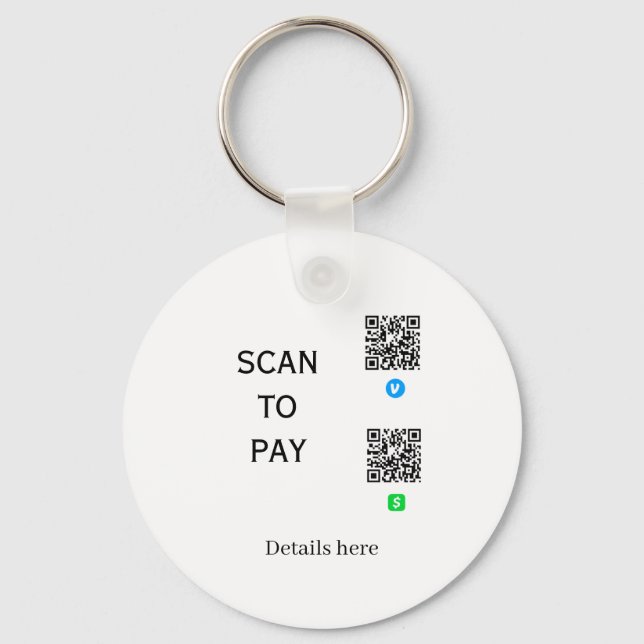 scan to pay venmo cashapp QR code details here nam Key Ring (Front)