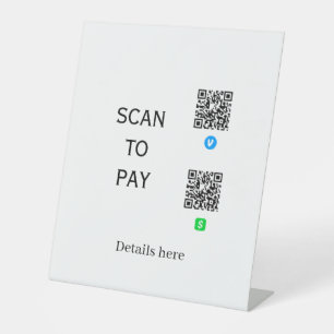 scan to pay venmo cashapp QR code details here nam Pedestal Sign
