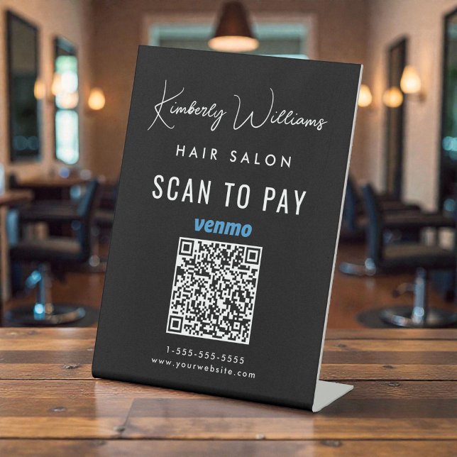 Scan To Pay Venmo QR Code Business Pedestal Sign (Scan To Pay Venmo QR Code Business Pedestal Sign)