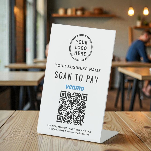 Scan to Pay Venmo QR Code Logo Pedestal Sign (Scan to Pay Venmo QR Code Logo Pedestal Sign)
