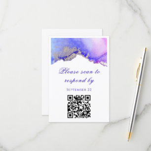 Scan to Respond Purple Wedding RSVP Card