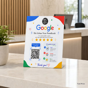 Scan To Review Google QR Code Customer Feedback Pedestal Sign