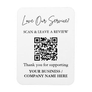 Scan to Review QR Code Magnet for Business