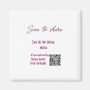 Scan to share tag us on social media QR code simpl Magnet