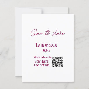 Scan to share tag us on social media QR code simpl Postcard