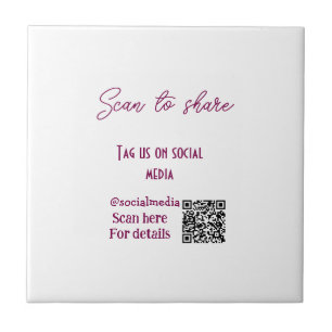 Scan to share tag us on social media QR code simpl Tile