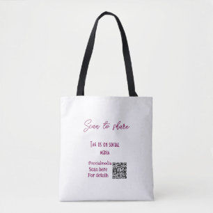Scan to share tag us on social media QR code simpl Tote Bag