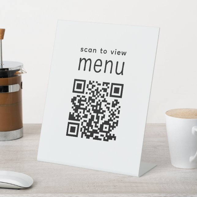 Scan to View Menu QR Restaurant Modern Pedestal Sign (In SItu)