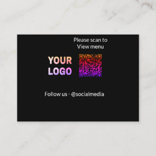 Scan to view menu resturant hotel QR Add logo text