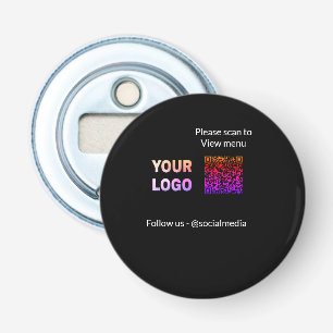 Scan to view menu resturant hotel QR Add logo text Bottle Opener