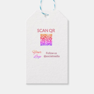 Scan to view menu resturant hotel QR Add logo text Gift Tags