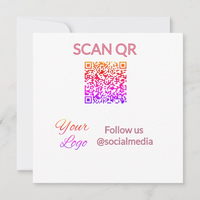Scan to view menu resturant hotel QR Add logo text Invitation (Front)