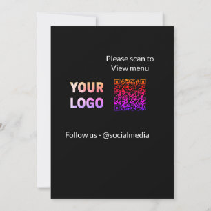 Scan to view menu resturant hotel QR Add logo text Invitation