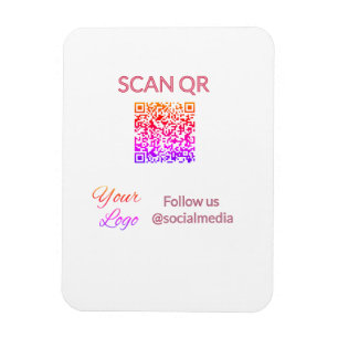 Scan to view menu resturant hotel QR Add logo text Magnet