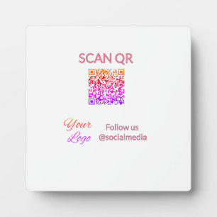 Scan to view menu resturant hotel QR Add logo text Plaque