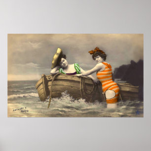 Scanadlous Striped Bathing Suit Poster