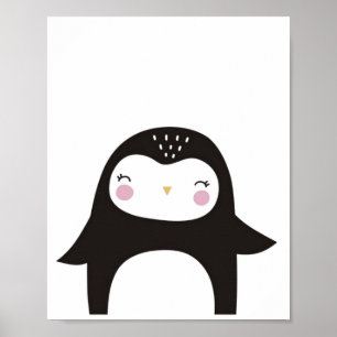 Scandi animal Penguin. Poster