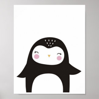 Scandi animal Penguin. Poster