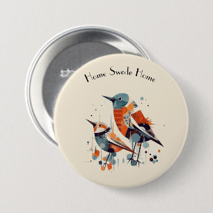 Scandi Aviary Duet, custom 7.5 Cm Round Badge