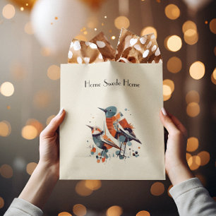 Scandi Aviary Duet, custom Medium Gift Bag
