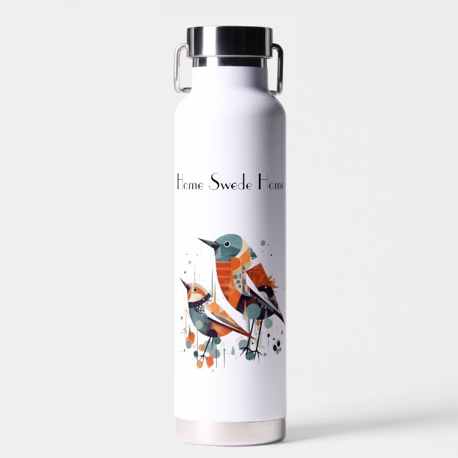 Scandi Aviary Duet, custom Water Bottle (Front)