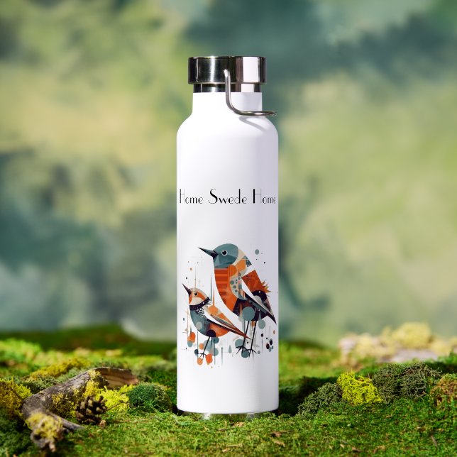 Scandi Aviary Duet, custom Water Bottle (Outdoor (Rotated))