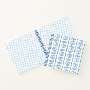 Scandi Blue Bird Green Ivy Stripe Bullet Journal