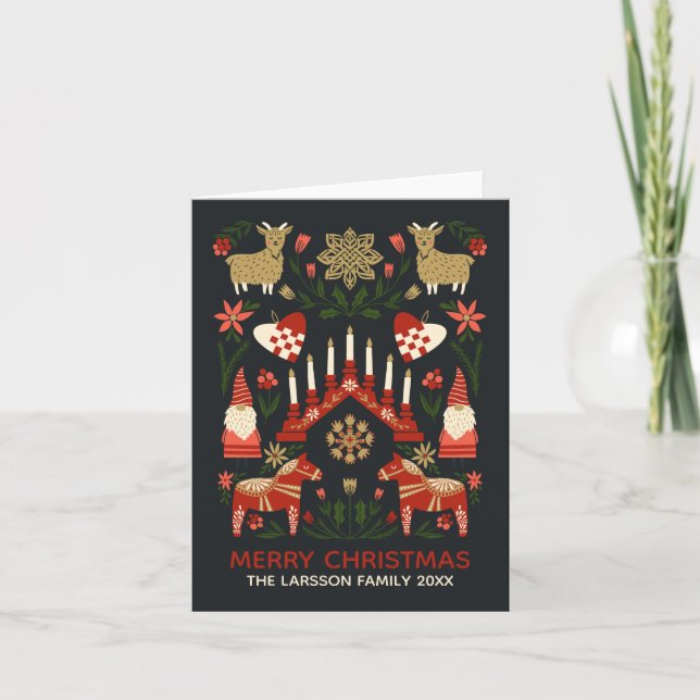Scandi Christmas Personalised Holiday Card (Front)