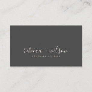 SCANDI CLEAN BLACK BLUSH MINIMAL WEDDING THANK YOU BUSINESS CARD