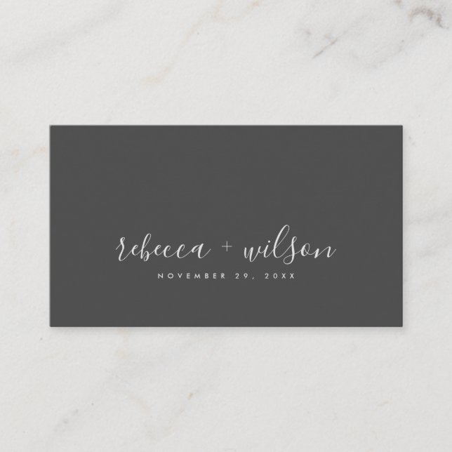 SCANDI CLEAN BLACK RUST MINIMAL WEDDING THANK YOU BUSINESS CARD (Front)