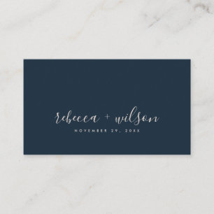 SCANDI CLEAN NAVY BLUSH MINIMAL WEDDING THANK YOU BUSINESS CARD