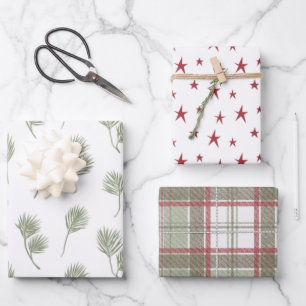 Scandi Country Christmas Wrapping Paper Sheets