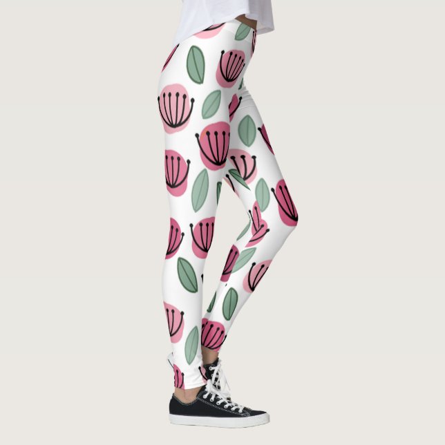 Scandi Cup Flowers Leggings (Right)
