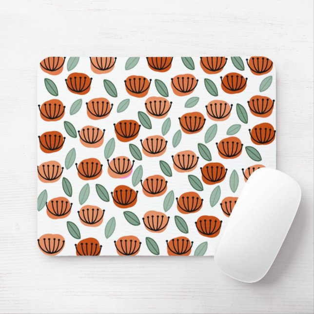 Scandi Cup Flowers Mouse Mat (With Mouse)