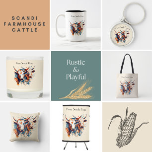 Scandi Farmhouse Cattle, custom Luggage Tag