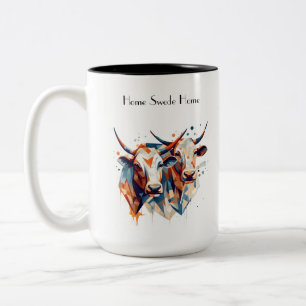 Scandi Farmhouse Cattle, custom Two-Tone Coffee Mug