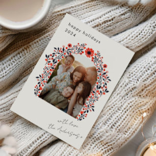 Scandi Floral Arch Christmas Holiday Photo Card