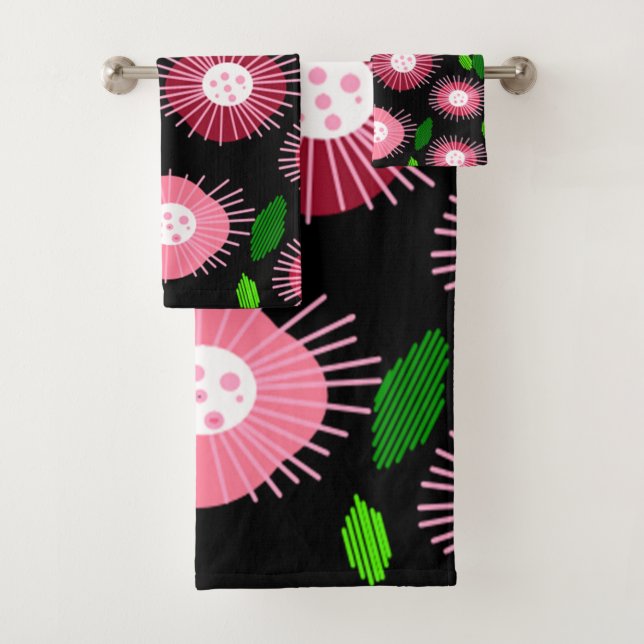 Scandi Flowers Bath Towel Set (Insitu)