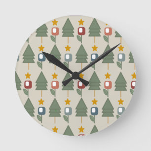 Scandi Forest Round Clock