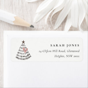 Scandi Minimal Blush Heart Christmas Tree Address
