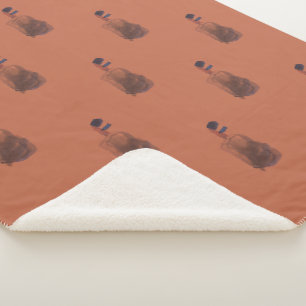 Scandi Plum Earthy Terracotta Sherpa Blanket